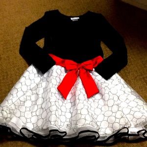 Dress Bonnie Jean 14 size Girl party dress EUC-like new black red white
